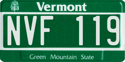 VT license plate NVF119