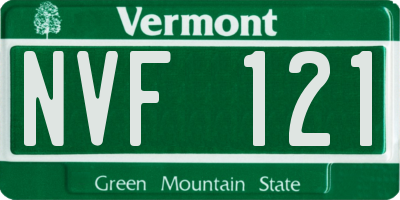 VT license plate NVF121