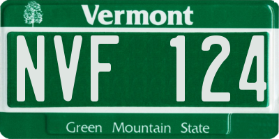 VT license plate NVF124