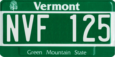 VT license plate NVF125