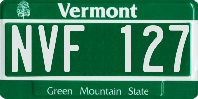 VT license plate NVF127