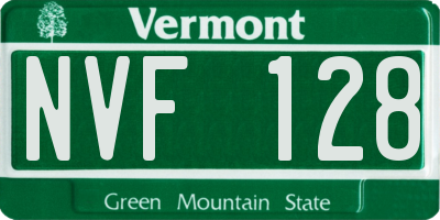 VT license plate NVF128