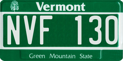 VT license plate NVF130