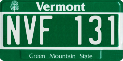 VT license plate NVF131