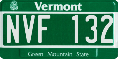 VT license plate NVF132