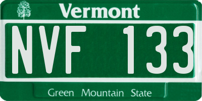 VT license plate NVF133