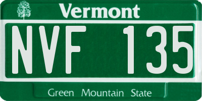 VT license plate NVF135