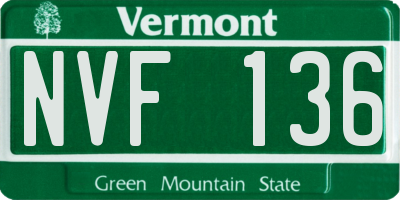 VT license plate NVF136