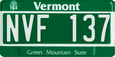 VT license plate NVF137