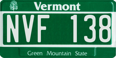 VT license plate NVF138