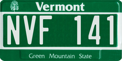 VT license plate NVF141