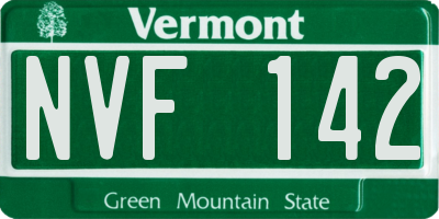 VT license plate NVF142