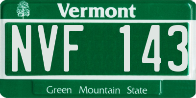 VT license plate NVF143