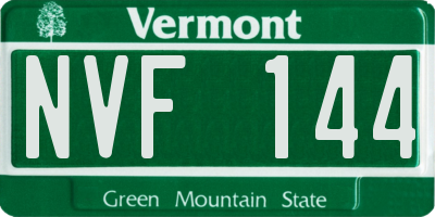 VT license plate NVF144