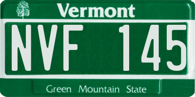 VT license plate NVF145
