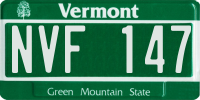 VT license plate NVF147