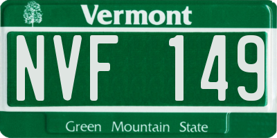 VT license plate NVF149