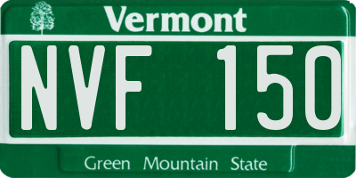VT license plate NVF150