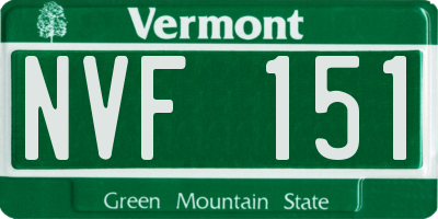 VT license plate NVF151