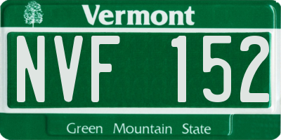 VT license plate NVF152
