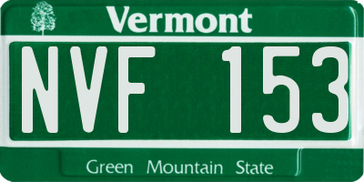 VT license plate NVF153