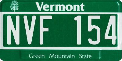VT license plate NVF154