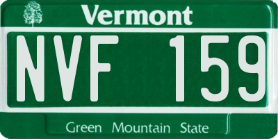 VT license plate NVF159
