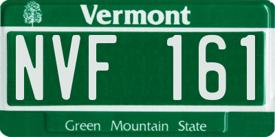VT license plate NVF161