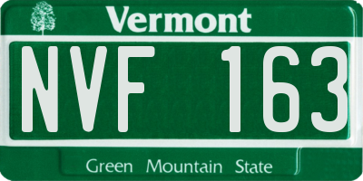 VT license plate NVF163