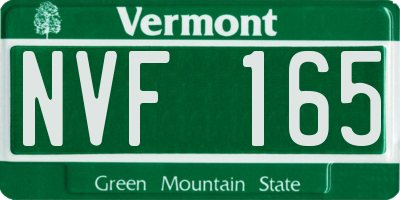 VT license plate NVF165
