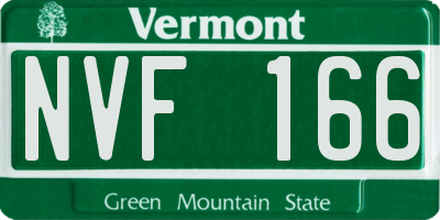 VT license plate NVF166