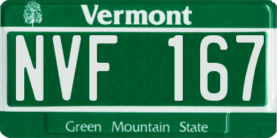VT license plate NVF167