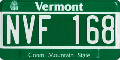 VT license plate NVF168