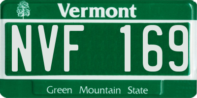 VT license plate NVF169