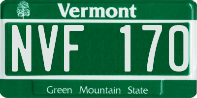 VT license plate NVF170