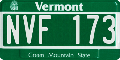 VT license plate NVF173