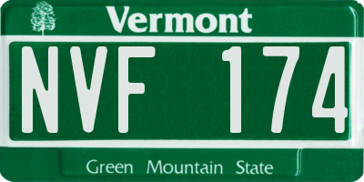 VT license plate NVF174