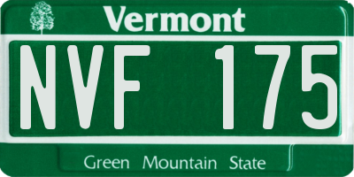 VT license plate NVF175