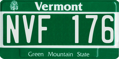 VT license plate NVF176