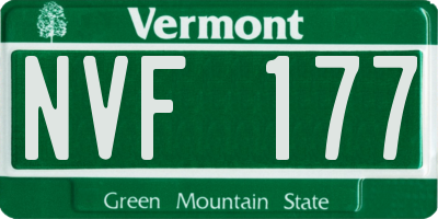 VT license plate NVF177