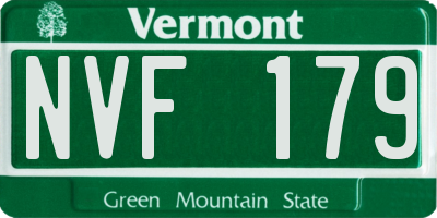 VT license plate NVF179