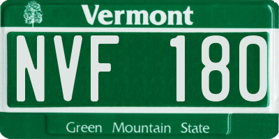 VT license plate NVF180