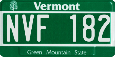 VT license plate NVF182