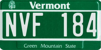 VT license plate NVF184