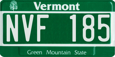 VT license plate NVF185