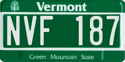 VT license plate NVF187