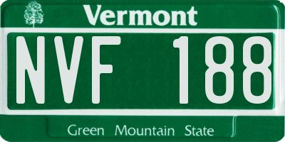 VT license plate NVF188