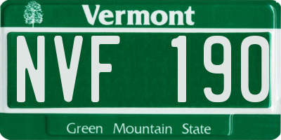 VT license plate NVF190