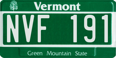 VT license plate NVF191