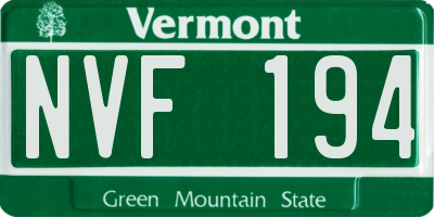 VT license plate NVF194